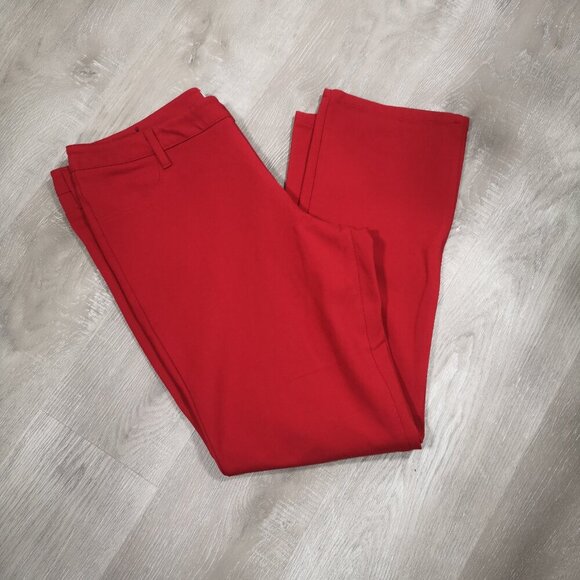 Santana Ladies Size 14 Red Straight Leg Button & Zipper Closure Pants - Picture 9 of 13